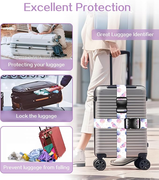 Luggage Straps for Suitcases Travel Belt Luggage Band Heavy Duty Traveling - Image 4