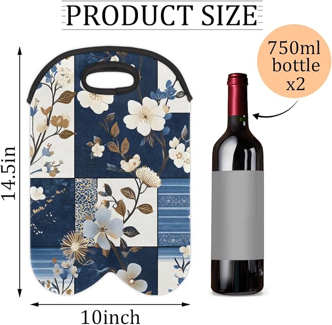 Neoprene Wine Tote, Bottle Carrier Gag Insulating Neoprene Thicker, Insulated - Image 2