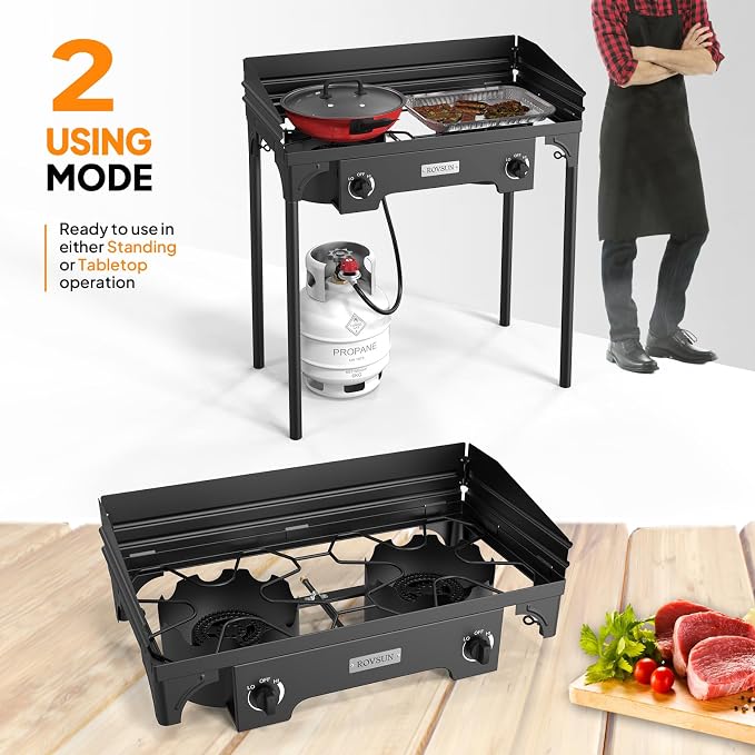 ROVSUN 2 Burner Outdoor Propane Gas Stove - Image 5