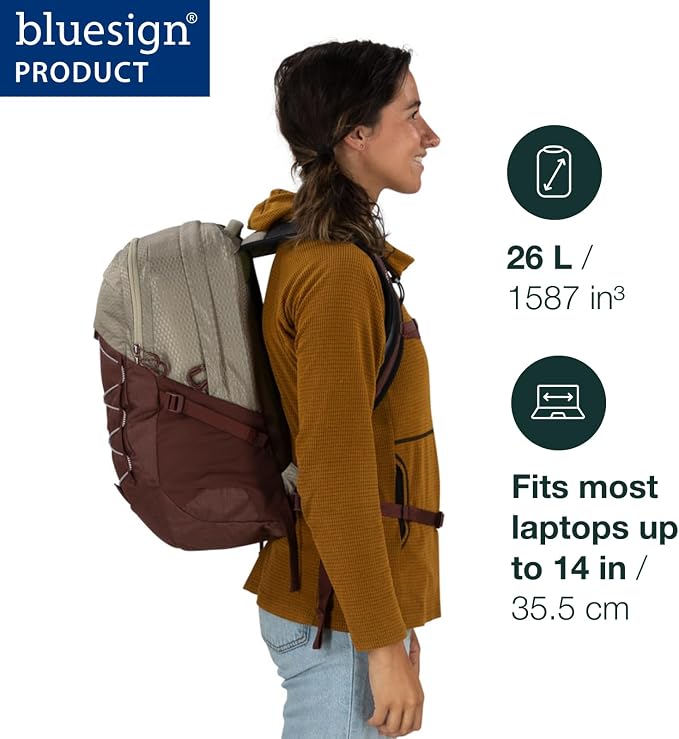 Osprey Quasar 26L Commuter Backpack, Alpaca Tan/Latte Brown Heather - Image 2