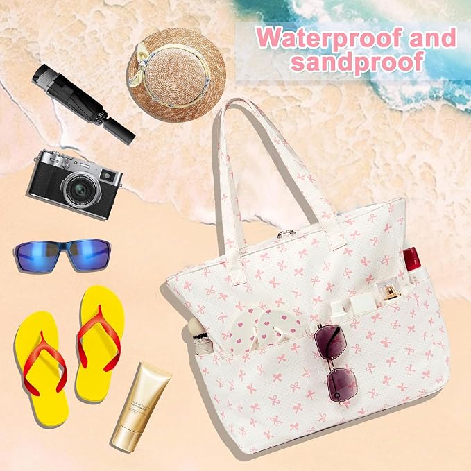 LEDAOU Beach Bag Waterproof Sandproof Women Tote Bag Pool Bag - Image 7