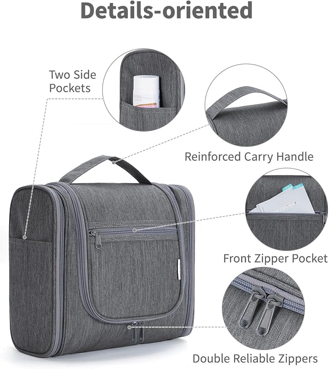 Narwey Hanging Toiletry Bag for Women Travel Makeup Bag Organizer Toiletries - Image 6