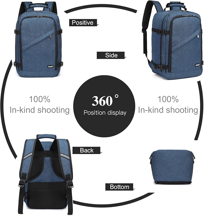 Kono Carry on Backpack, Waterproof Lightweight Daypack - Image 6