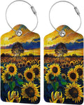 2-Pcs Beautiful Sunflower Leather Luggage Tags by SNAPMADE