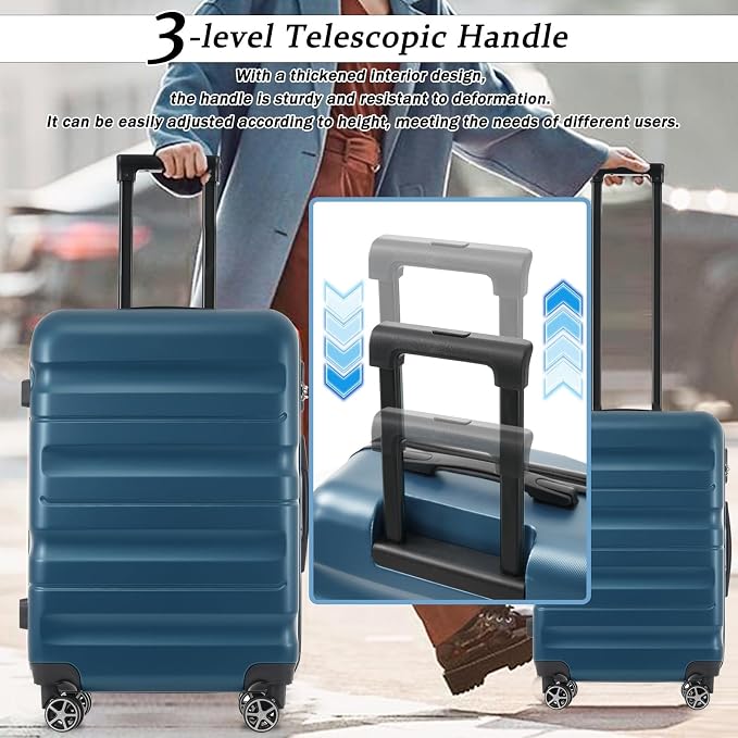 Merax 24 Inch Luggage Set Hardshell ABS Medium Suitcase - Image 6