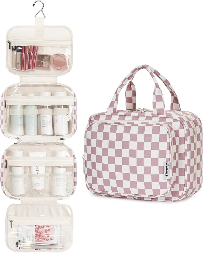 Narwey Hanging Toiletry Bag for Women Travel Makeup Bag Organizer Toiletries - Image 2