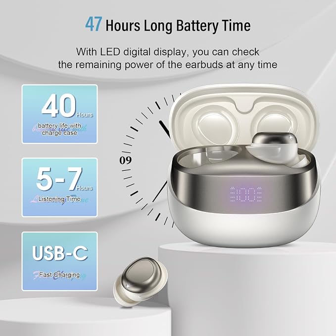 Sleep Earbuds Bluetooth 5.4 in Ear Light-Weight Headphones, Mini Sleep - Image 4