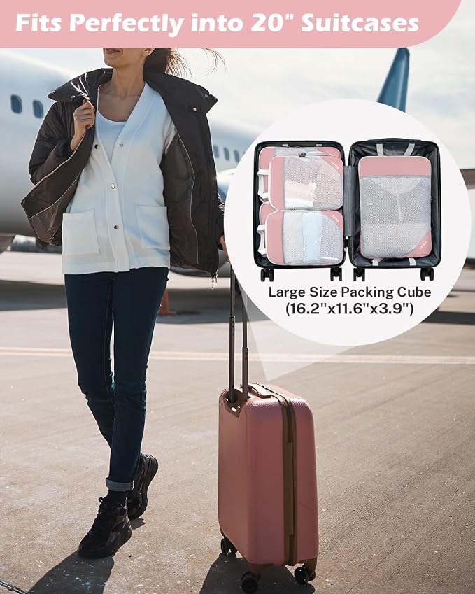 Compression Packing Cubes, Gonex Extensible Storage Mesh Bags Organizers - Image 2