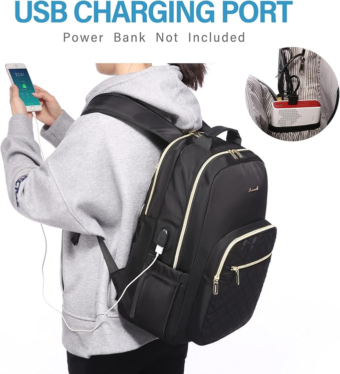 LOVEVOOK Laptop Backpack Purse for Women, Work Business Travel Computer Bags - Image 5