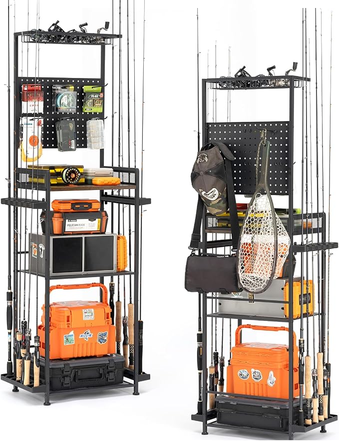 SOYEEZE Fishing Rod Holders for Garage, Fishing Gear Holder for Fishing Rod by SOYEEZE