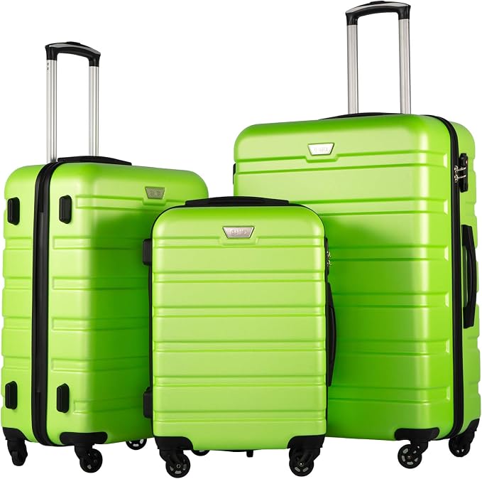 Coolife Luggage 3 Piece Set Suitcase Spinner Hardshell Lightweight TSA Lock by COOLIFE