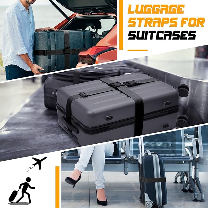 Eccliy 12 Pack Luggage Straps Suitcase Belts Wide Adjustable Packing Straps - Image 6
