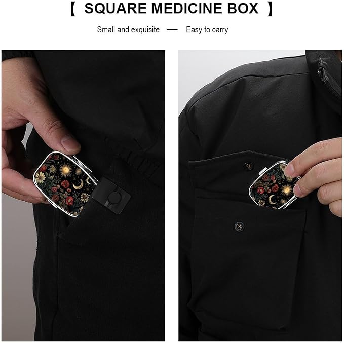Metal 2 Compartment Pill Organizer Travel Friendly Portable Compact Pill Box - Image 6
