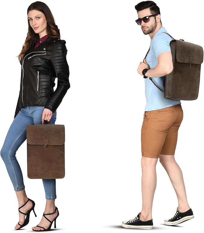 Genuine Leather Backpack for Men and Women, Minimalistic Leather Backpack - Image 2