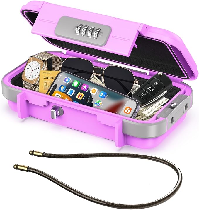 LOFICOPER Portable Safe Box, Travel Safe Lock Box, Waterproof Beach Lock Box by LOFICOPER