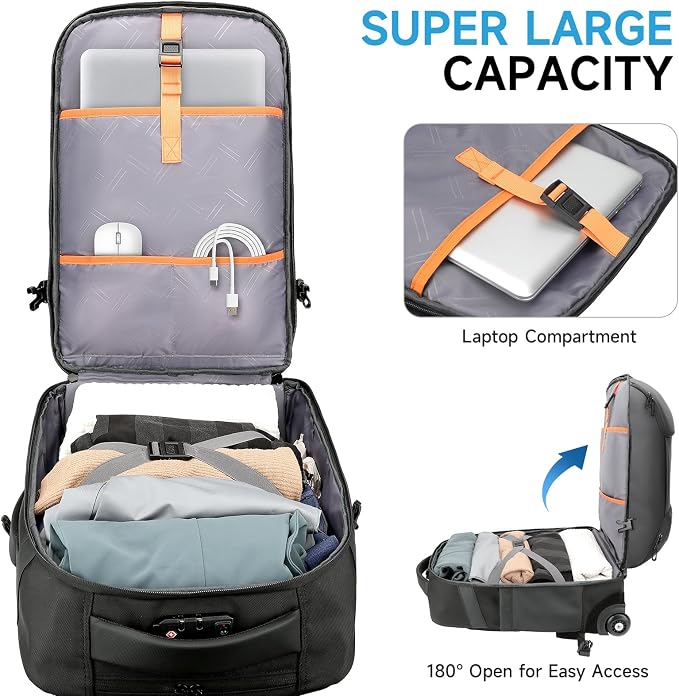 Carry On Backpack, 17.3" Travel Backpack - Image 5