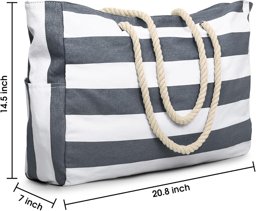 Becokan Beach Bag Large Beach Tote Bag - Image 4