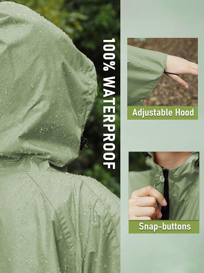 SaphiRose Unisex Rain Poncho Hooded Waterproof Raincoat - Image 3