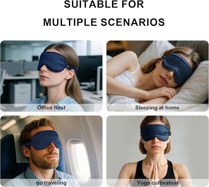 100% Mulberry Silk Sleep Mask, Ultra-Soft Light Blocking Eye Cover - Image 5