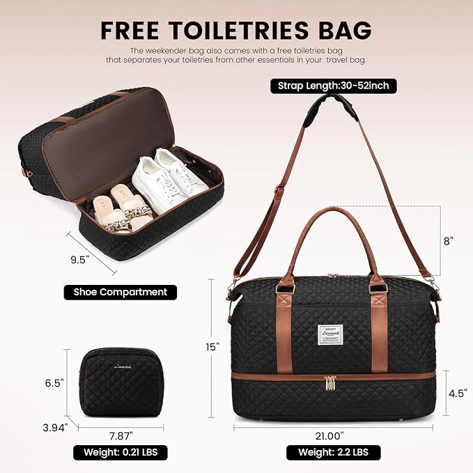 LOVEVOOK Travel Duffle Bag, Weekender Bags - Image 2