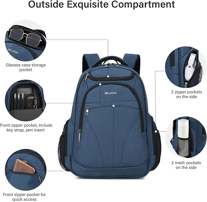 MILADA Travel Backpack For Men Laptop Backpack Women Business Carry On Backpack - Image 3