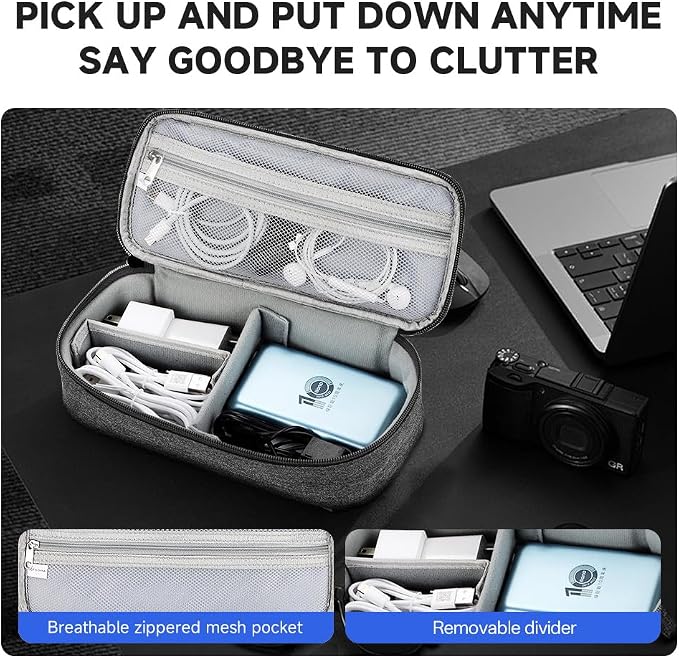 Teskyer Electronics Organizer Travel Case, Waterproof Portable Tech Accessories - Image 3