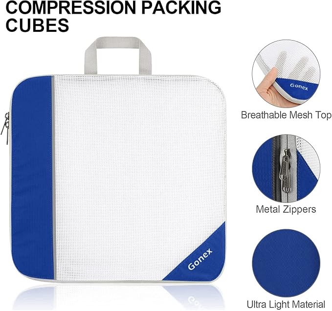 Compression Packing Cubes, Gonex Extensible Storage Mesh Bags Organizers - Image 4