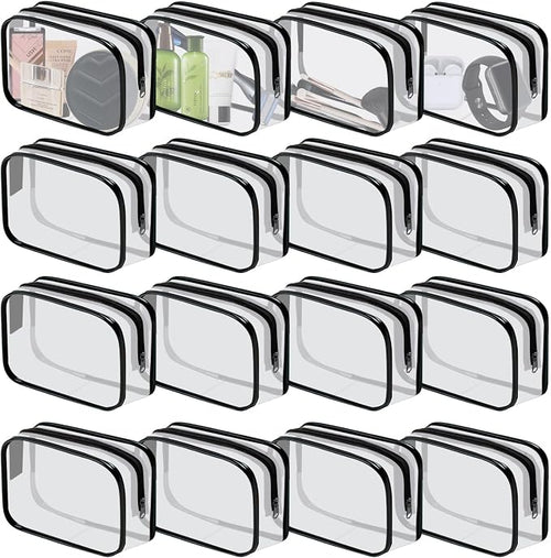 16 Pieces Clear Cosmetic Bags PVC Clear Makeup Bags TSA Approved Toiletry Bag by YedsIntu