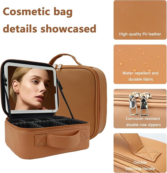 Travel Makeup Bag for Women and Makeup Artists Cosmetic Organizer Large Makeup - Image 6