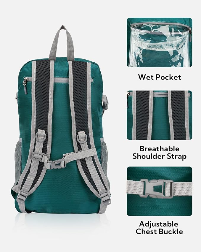 WATERFLY Lightweight Packable Hiking Backpack: 30L Foldable Travel Daypack - Image 5