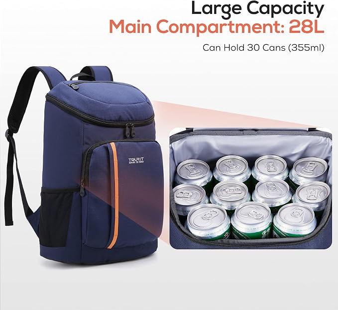 TOURIT Cooler Backpack 30 Cans Lightweight Insulated Backpack Cooler Leak-Proof - Image 3