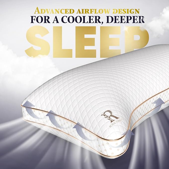 Royal Therapy 4-Pack Adjustable Queen Pillows, Shredded Memory Foam Pillows - Image 4