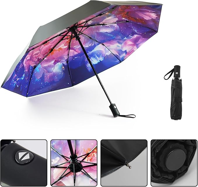 SY COMPACT Travel Umbrella Windproof Automatic Umbrellas Small Compact UV Sun - Image 5