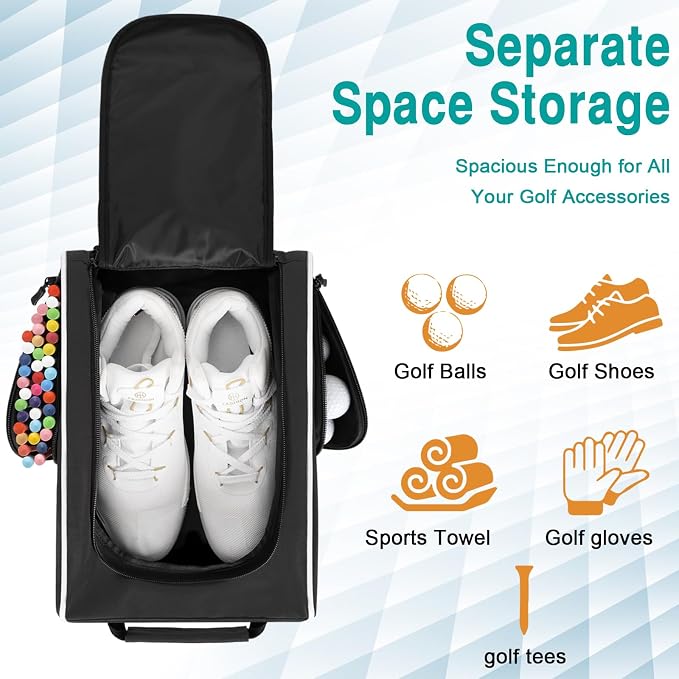 Wolt 2 Pcs Golf Shoe Bag for Travel- Zippered Shoes Carrier Bags - Image 4