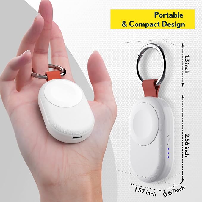 PZOZ Portable Apple Watch Wireless Travel Charger, 1200mAh Power Bank iWatch - Image 5