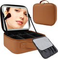 Travel Makeup Bag with LED Mirror Travel Makeup Organizer with 3 Lighted by Unknown