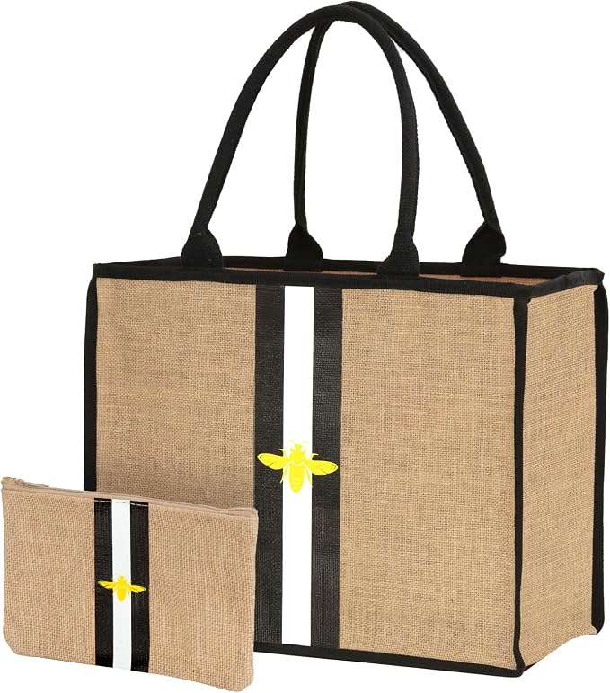 Large Beach Bag Jute Woven Tote by HelloBeaches