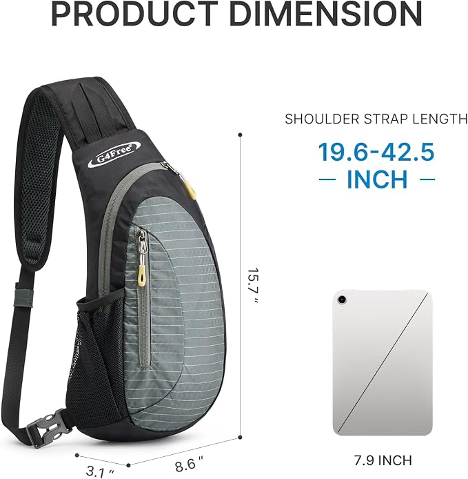 G4Free Sling Bag for Men Women, Small Crossbody Backpack Lightweight Chest - Image 4