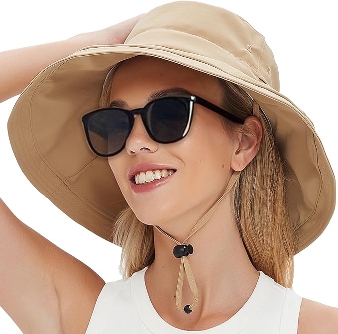 Sun Hats for Women Men UV Protection Wide Brim Bucket Hat by vidsel