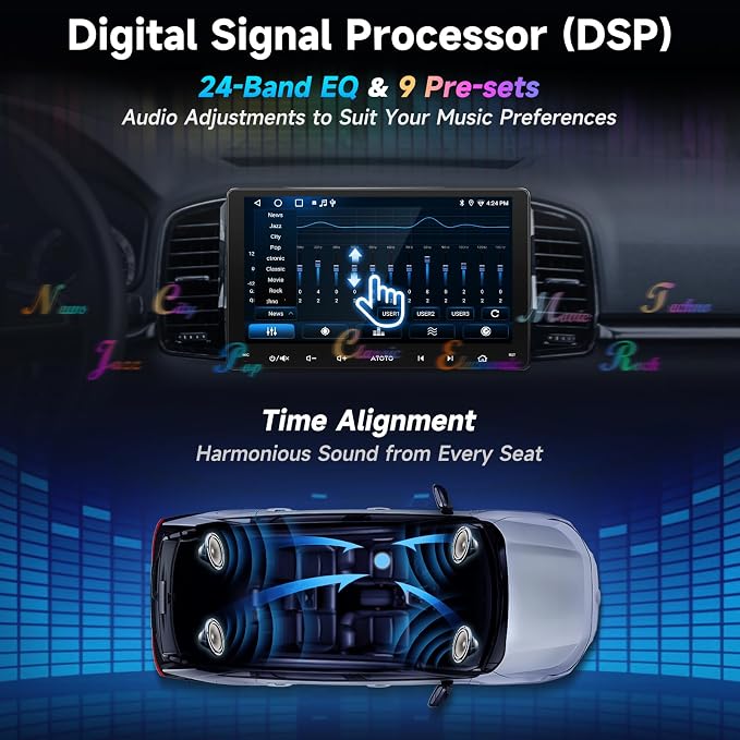 Double-DIN Car Stereo 9 Inch Android Car Radio, Wireless CarPlay&Android Auto - Image 5
