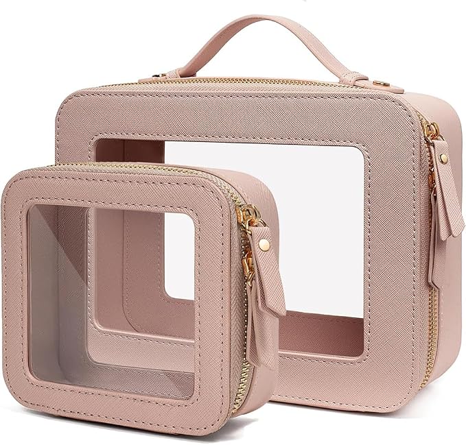 Clear Makeup Bag Small, TSA Approved Portable Toiletry Bag by FFpaw