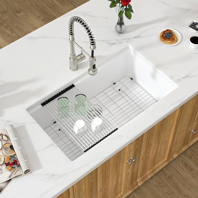 30 White Granite Composite Kitchen Sink - Image 4