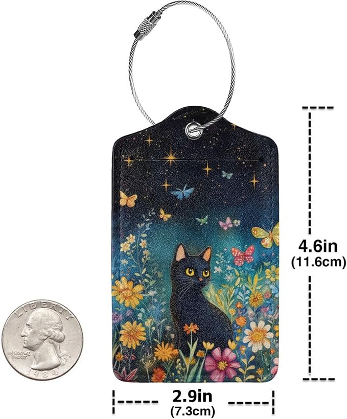 2 Pack Luggage Tag for Suitcase, Cute Unique Leather Suitcase Tags Identifiers - Image 3