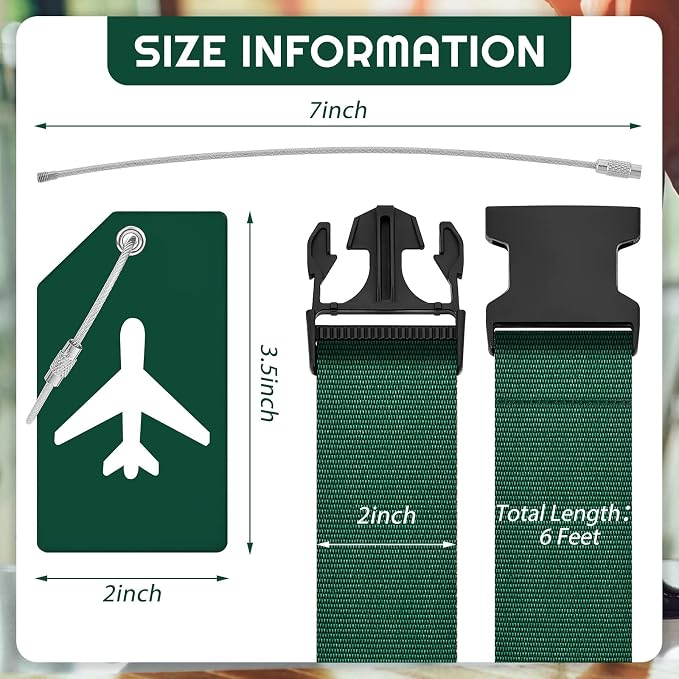 Weewooday 8 Pcs Luggage Straps Suitcase Tags Set - Image 2