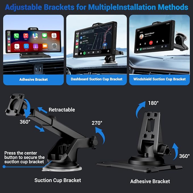 Wireless Apple Carplay Screen for Car 4K Dash Cam, 10.26" HD Touchscreen - Image 6