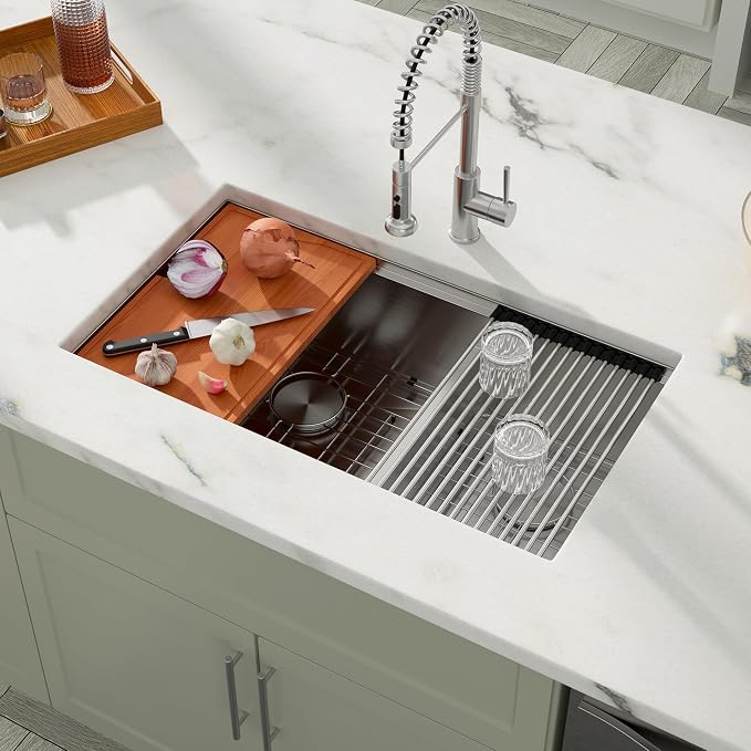 Dcolora 36 Inch Large Double Bowl Low-Divide Kitchen Sink Undermount 16 Gauge - Image 8