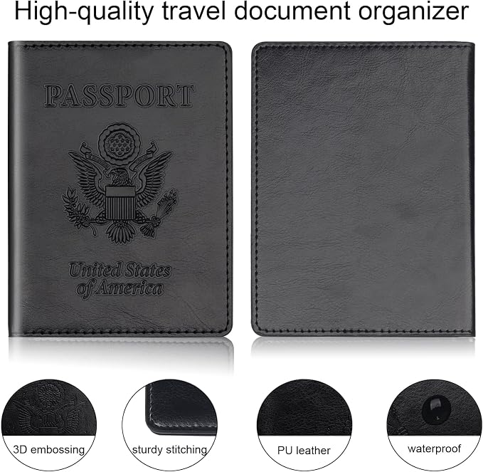 Passport Holder 2Pcs, Passport Cover Wallet Case - Image 5