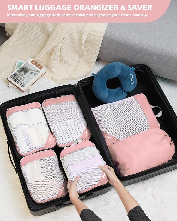 Compression Packing Cubes, Gonex Extensible Storage Mesh Bags Organizers - Image 9