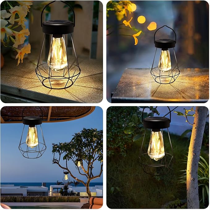 Solar Lanterns Outdoor Lights, Metal Hanging Solar Lights Outdoor Waterproof - Image 3