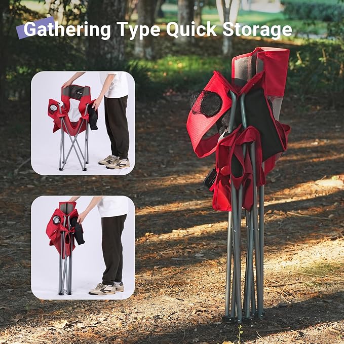Camping Folding Chair Outdoor Lawn Portable Lightweight Camp Folding Chairs - Image 7
